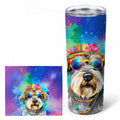 Schnauzer Hippie Dawg Stainless Steel Skinny Tumbler 20 oz Vacuum Double Walled Reusable Insulated Travel Cup