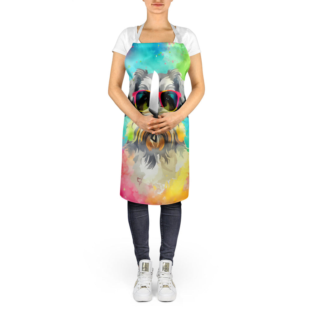 Schnauzer Hippie Dawg Apron Cooking Kitchen Server Baking Crafts Gardening for Adult Women Men, Unisex, Large, Multicolor