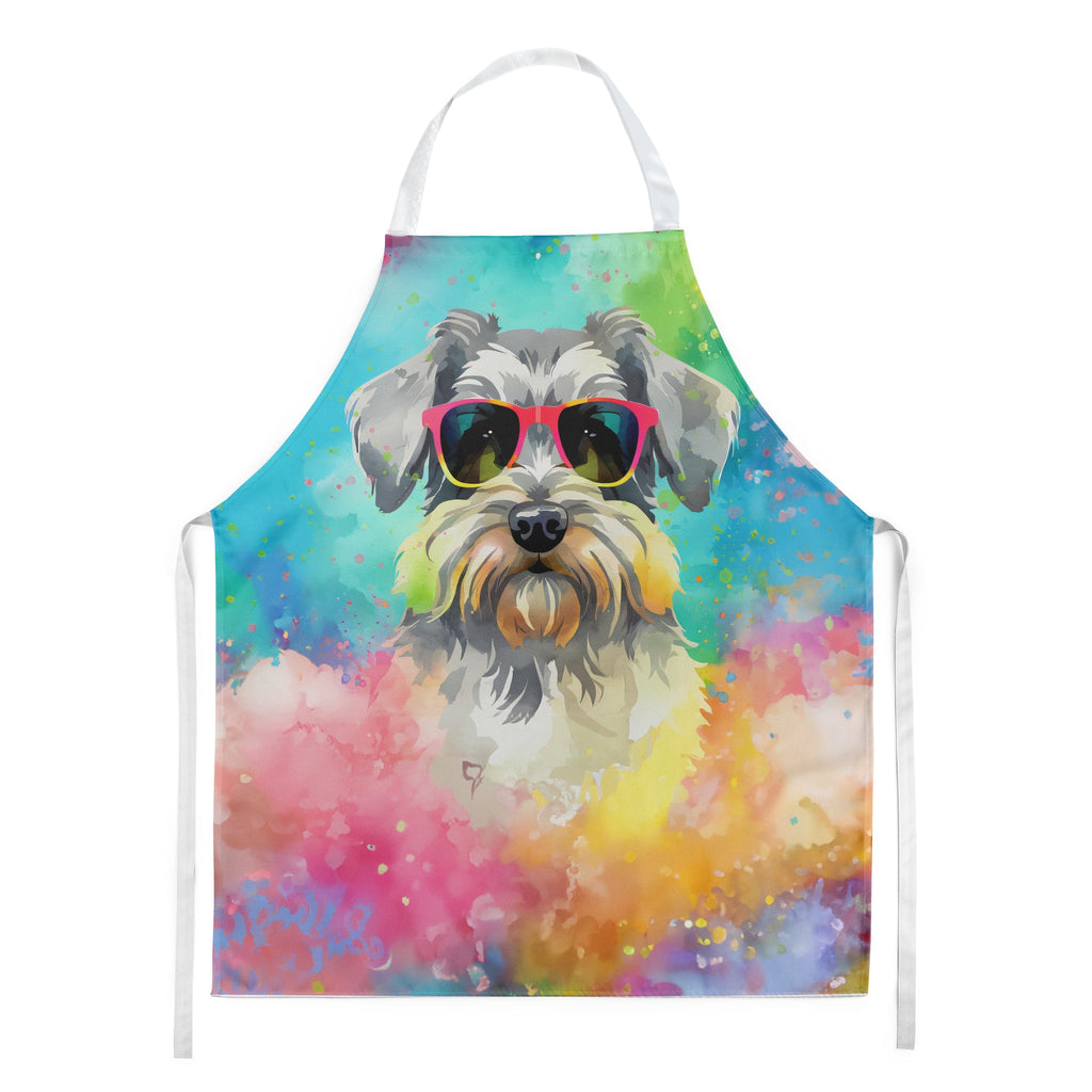 Schnauzer Hippie Dawg Apron Cooking Kitchen Server Baking Crafts Gardening for Adult Women Men, Unisex, Large, Multicolor