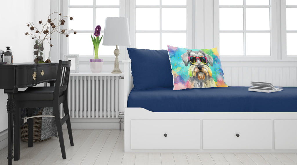 Schnauzer Hippie Dawg Standard Pillowcase Lightweight Super Soft Easy Care Decorative Artwork Pillowcase, Standard