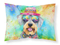 Schnauzer Hippie Dawg Standard Pillowcase Lightweight Super Soft Easy Care Decorative Artwork Pillowcase, Standard