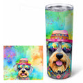 Schnauzer Hippie Dawg Stainless Steel Skinny Tumbler 20 oz Vacuum Double Walled Reusable Insulated Travel Cup