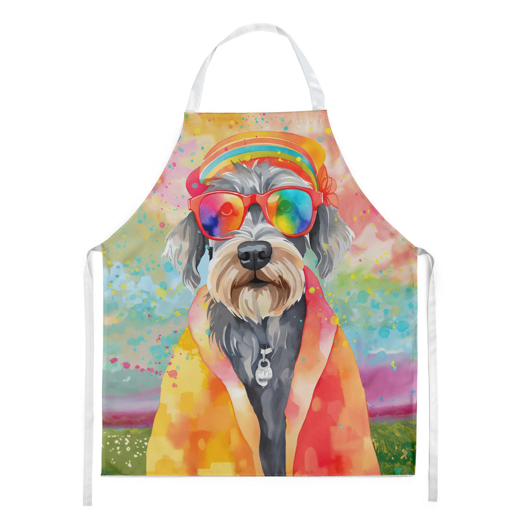 Schnauzer Hippie Dawg Apron Cooking Kitchen Server Baking Crafts Gardening for Adult Women Men, Unisex, Large, Multicolor