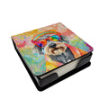 Schnauzer Hippie Dawg PU Leather Note Paper Holder with Artist-Designed Cover, Desk Accessory, Office Gift