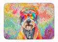 Schnauzer Hippie Dawg Memory Foam Kitchen Mat Machine Washable Anti-Fatigue Cushion Comfort Bath or Kitchen Rug
