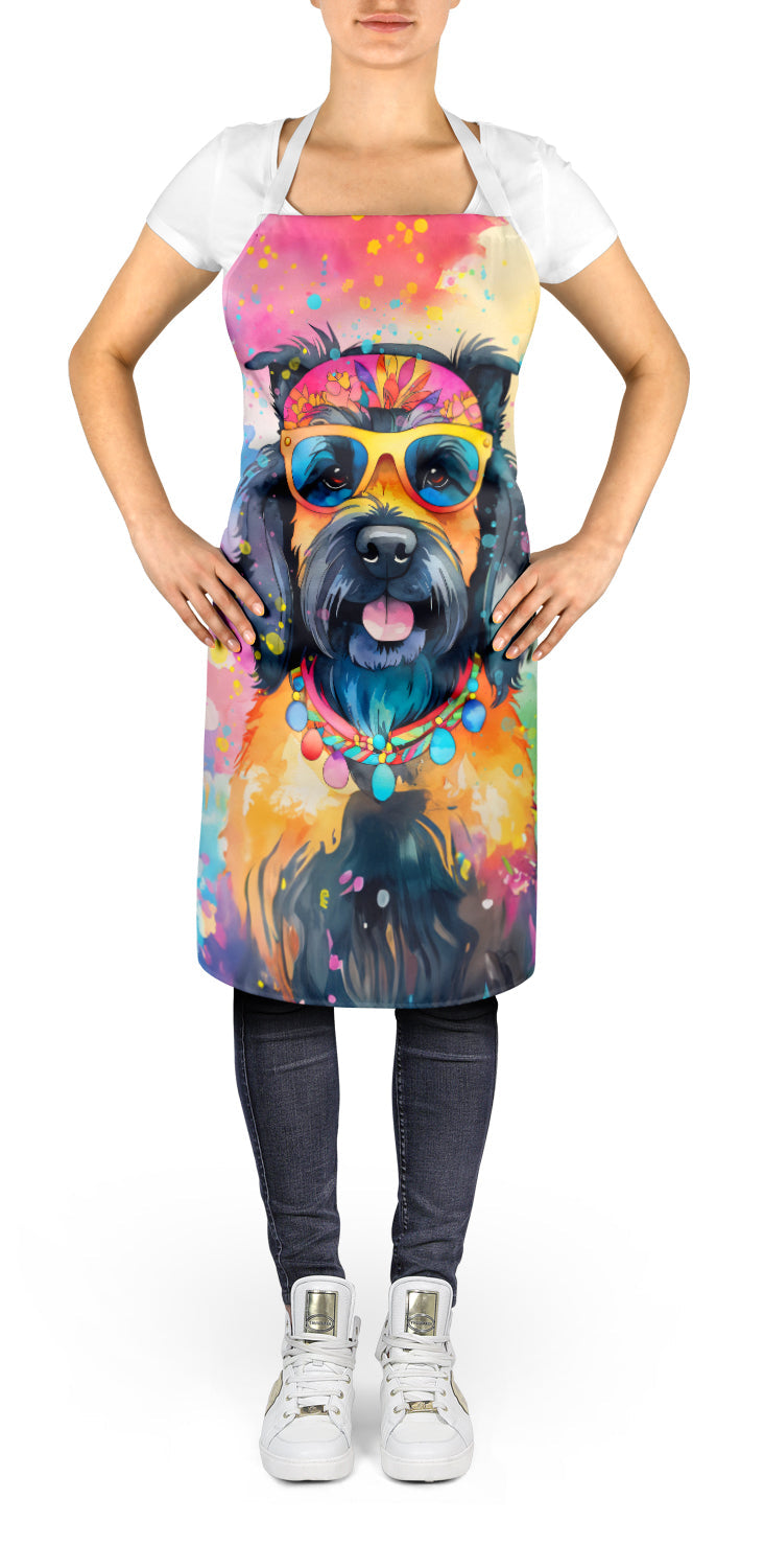 Scottish Terrier Hippie Dawg Apron Cooking Kitchen Server Baking Crafts Gardening for Adult Women Men, Unisex, Large, Multicolor