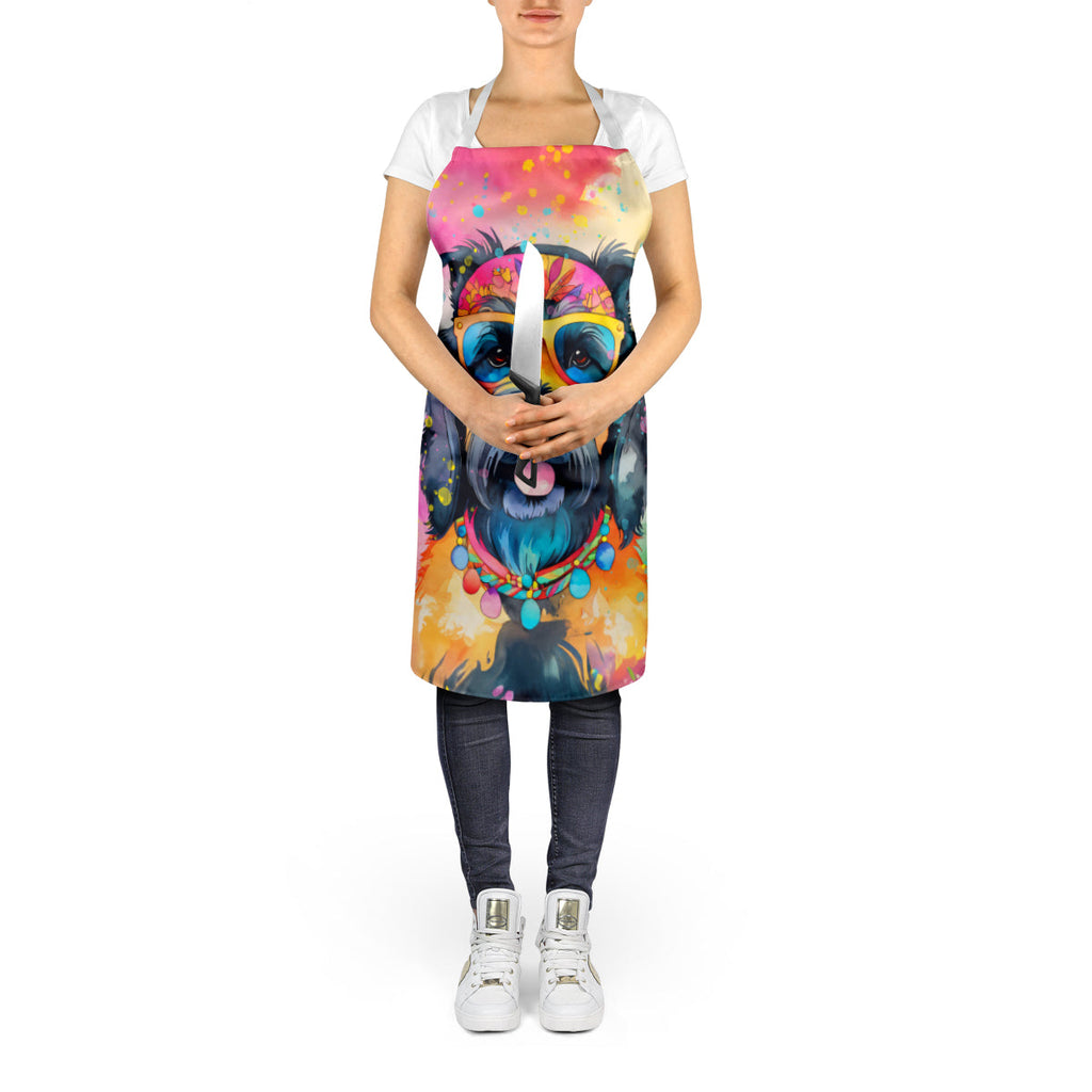 Scottish Terrier Hippie Dawg Apron Cooking Kitchen Server Baking Crafts Gardening for Adult Women Men, Unisex, Large, Multicolor
