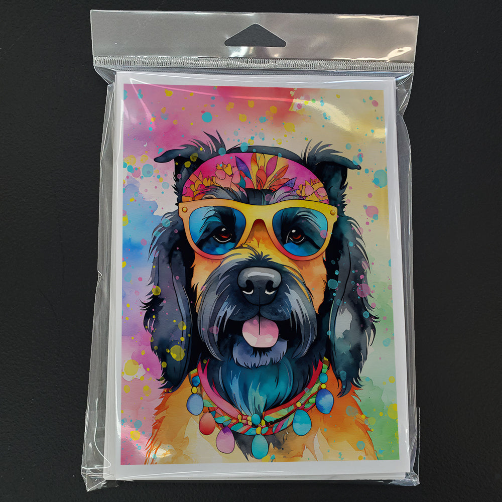Scottish Terrier Hippie Dawg Greeting Cards Pack of 8 Blank Cards with Envelopes Whimsical A7 Size 5x7