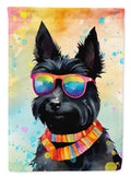 Scottish Terrier Hippie Dawg House Flag 28x40 Porch Sleeve Pole Decorative Outside Yard Banner Artwork Wall Hanging, Polyester