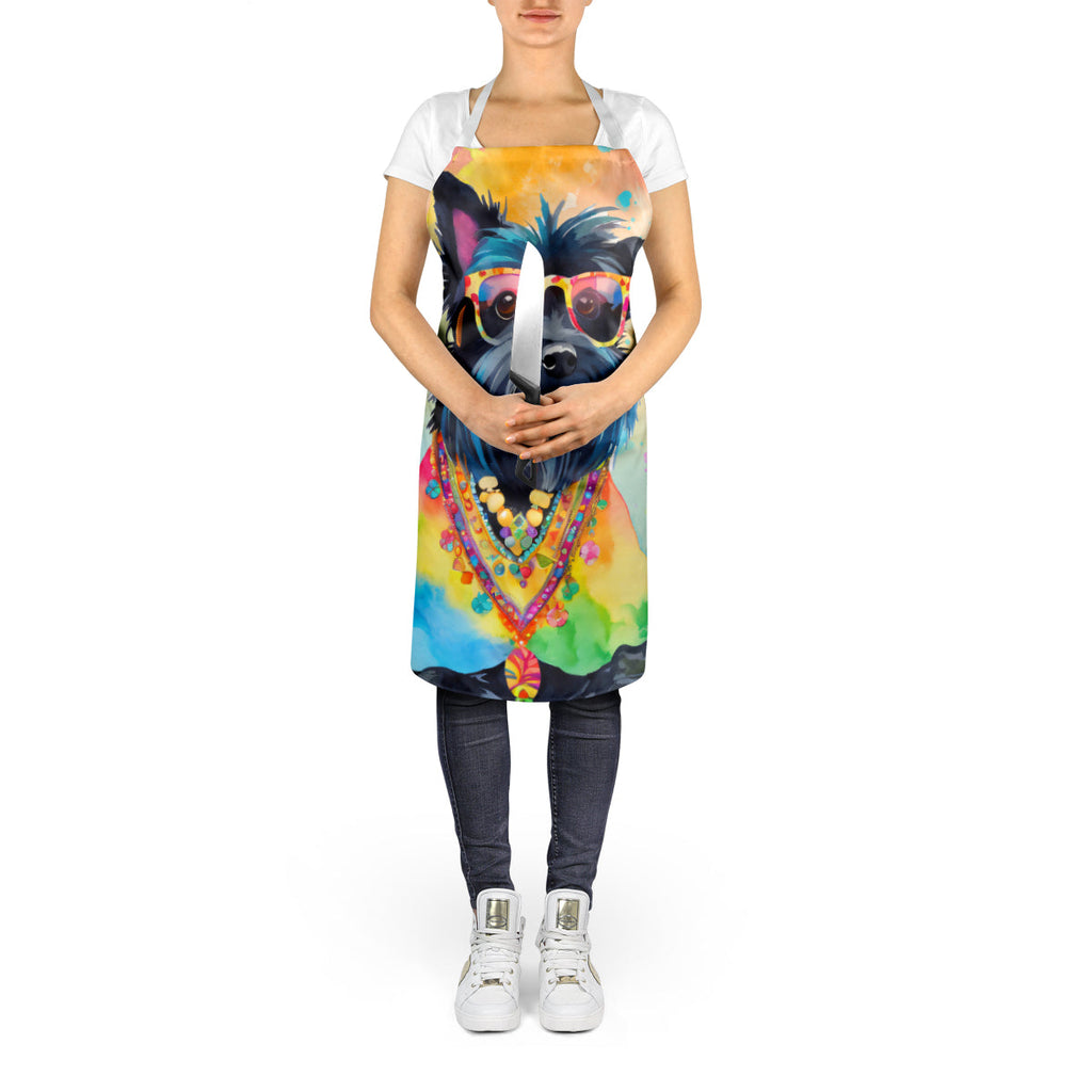 Scottish Terrier Hippie Dawg Apron Cooking Kitchen Server Baking Crafts Gardening for Adult Women Men, Unisex, Large, Multicolor