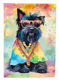 Scottish Terrier Hippie Dawg House Flag 28x40 Porch Sleeve Pole Decorative Outside Yard Banner Artwork Wall Hanging, Polyester