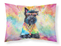 Scottish Terrier Hippie Dawg Standard Pillowcase Lightweight Super Soft Easy Care Decorative Artwork Pillowcase, Standard