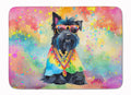 Scottish Terrier Hippie Dawg Memory Foam Kitchen Mat Machine Washable Anti-Fatigue Cushion Comfort Bath or Kitchen Rug