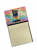 Scottish Terrier Hippie Dawg Watercolor Sticky Note Holder Refillable Dispenser Desk Accessory 3x3 Pad Gift