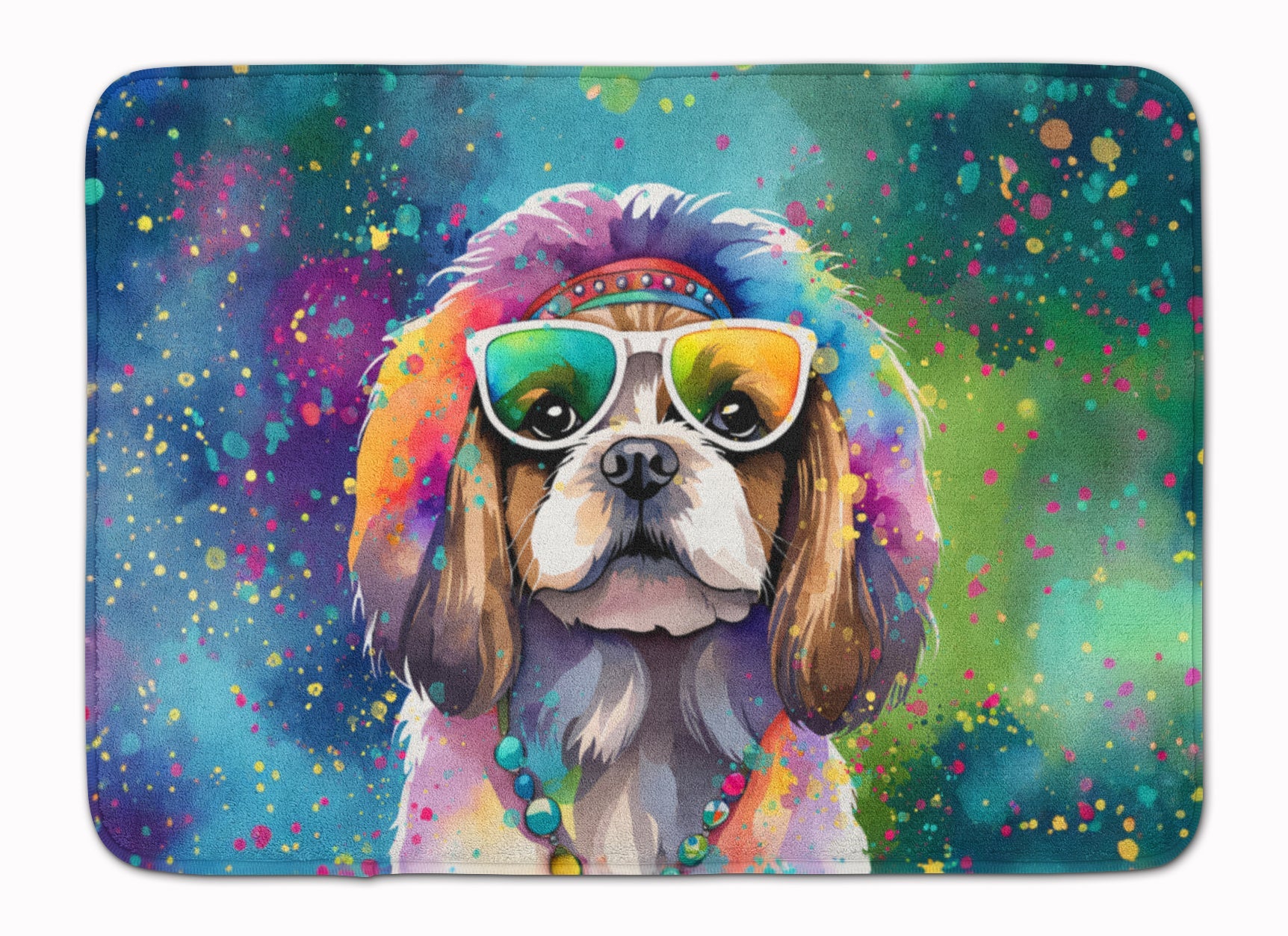 Shih Tzu Hippie Dawg Memory Foam Kitchen Mat Machine Washable Anti-Fatigue Cushion Comfort Bath or Kitchen Rug