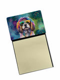 Shih Tzu Hippie Dawg Watercolor Sticky Note Holder Refillable Dispenser Desk Accessory 3x3 Pad Gift