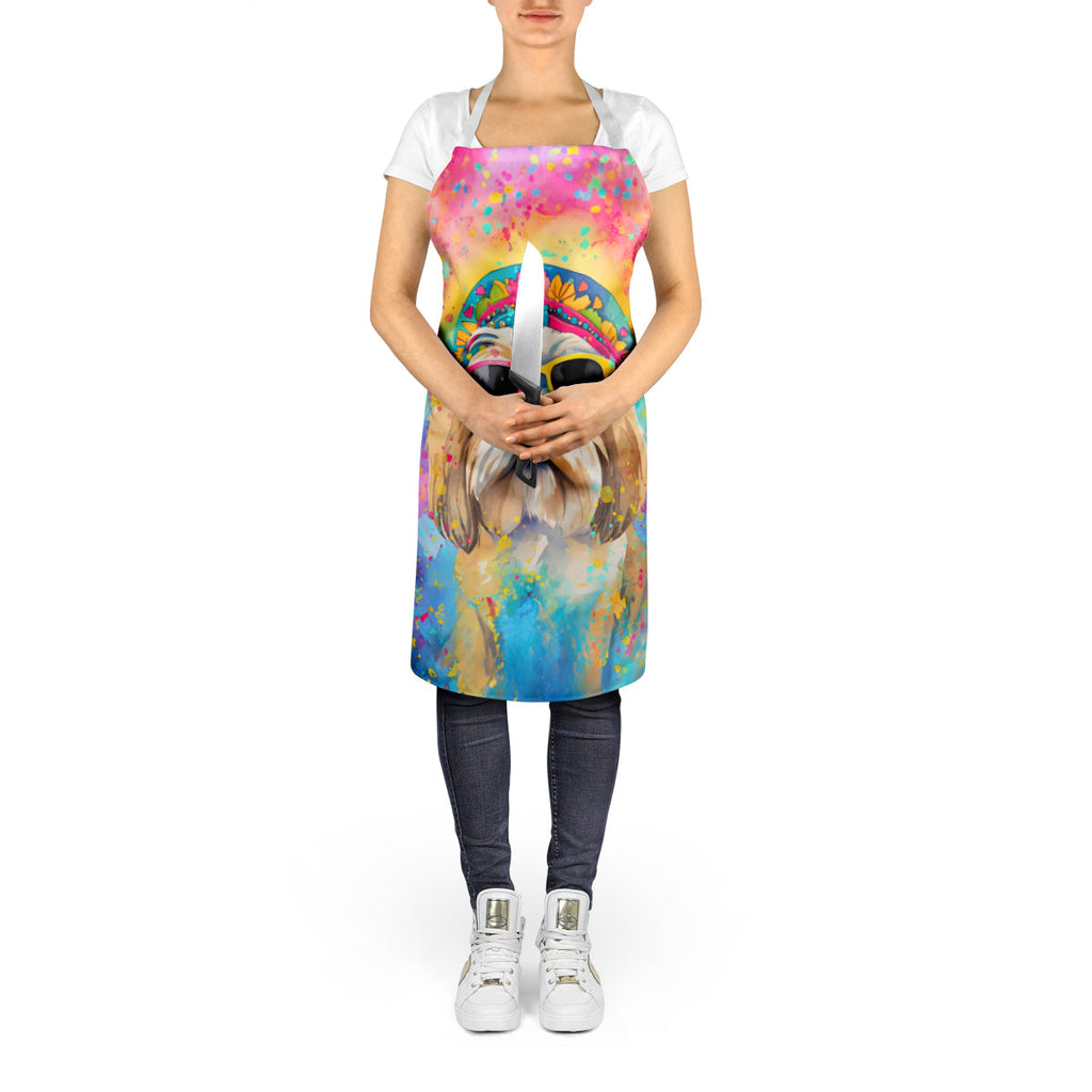 Shih Tzu Hippie Dawg Apron Cooking Kitchen Server Baking Crafts Gardening for Adult Women Men, Unisex, Large, Multicolor