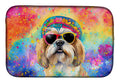 Shih Tzu Hippie Dawg Dish Drying Mat Absorbent Dish Drying Mat Pad for Kitchen Counter Dish Drainer Mat for Countertop, 14 x 21", Multicolor