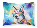 Siberian Husky Hippie Dawg Standard Pillowcase Lightweight Super Soft Easy Care Decorative Artwork Pillowcase, Standard