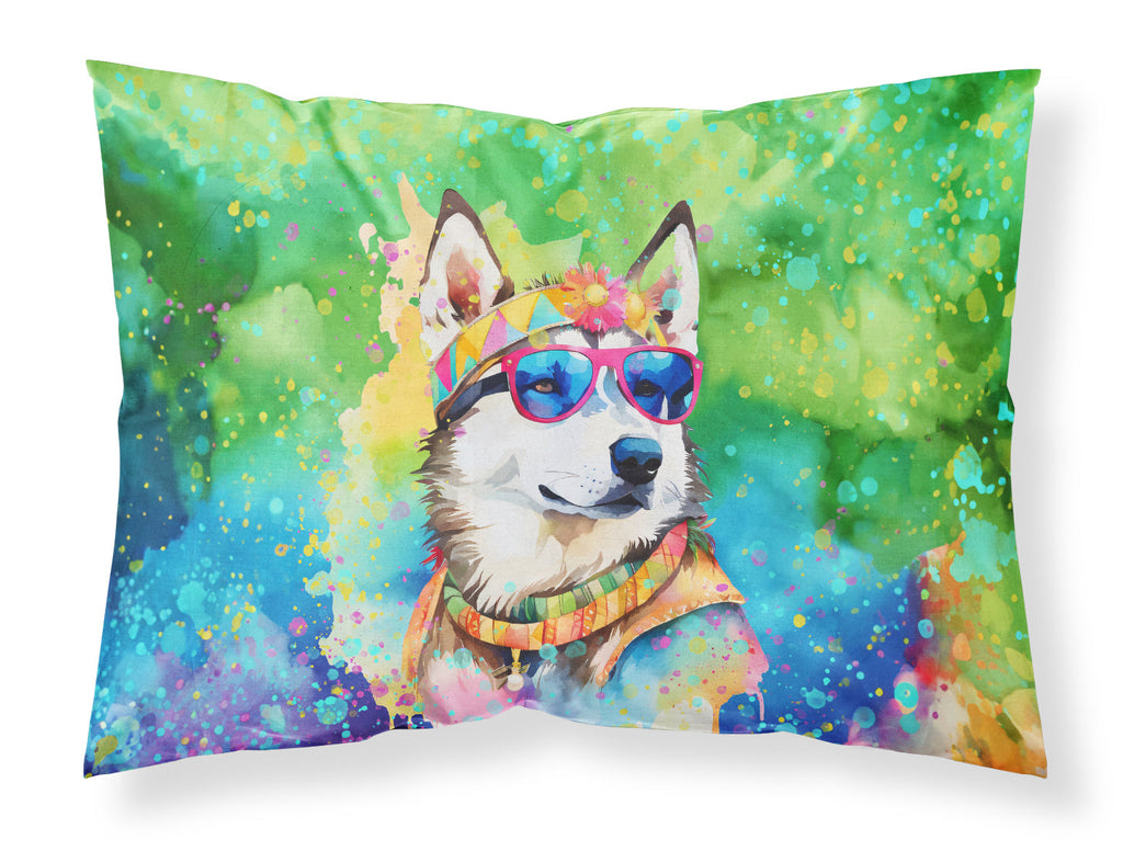 Siberian Husky Hippie Dawg Standard Pillowcase Lightweight Super Soft Easy Care Decorative Artwork Pillowcase, Standard