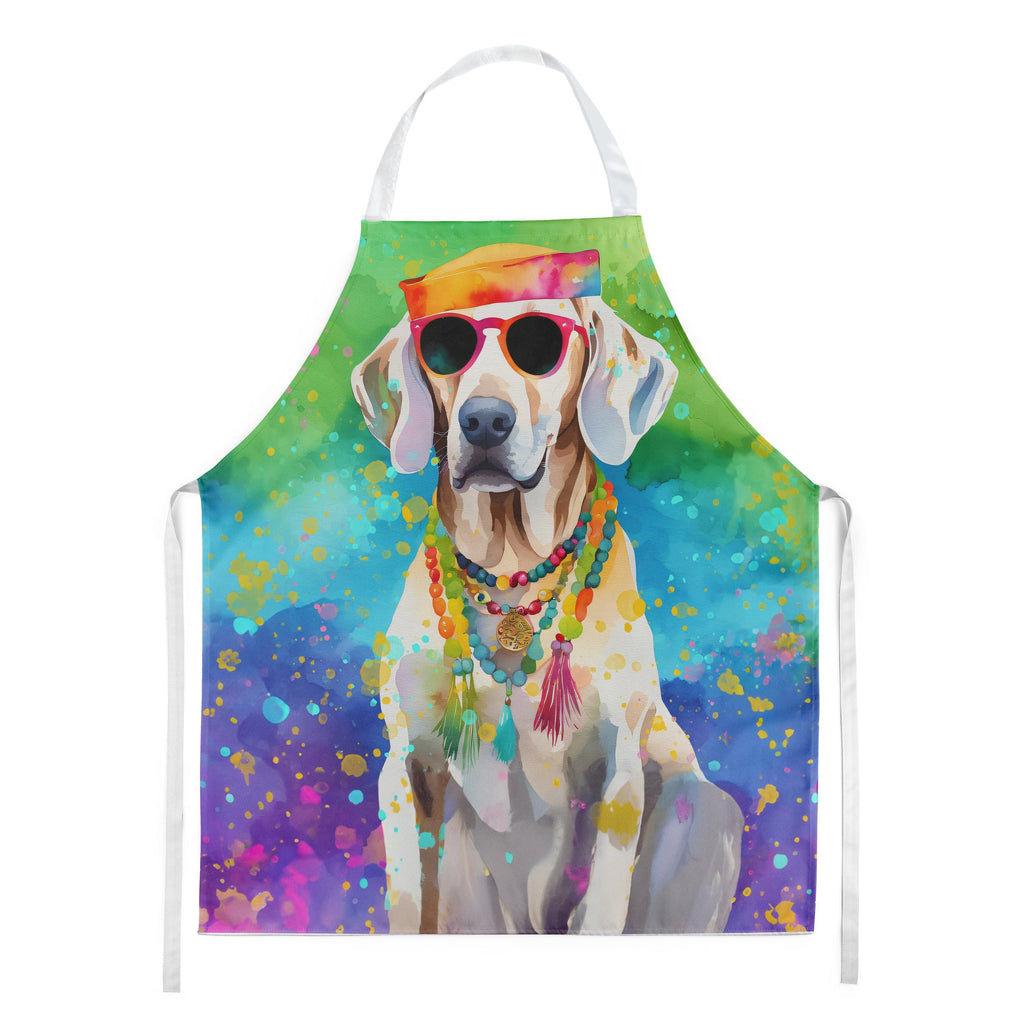 Weimaraner Hippie Dawg Apron Cooking Kitchen Server Baking Crafts Gardening for Adult Women Men, Unisex, Large, Multicolor
