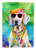 Weimaraner Hippie Dawg House Flag 28x40 Porch Sleeve Pole Decorative Outside Yard Banner Artwork Wall Hanging, Polyester