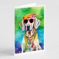 Weimaraner Hippie Dawg Greeting Cards Pack of 8 Blank Cards with Envelopes Whimsical A7 Size 5x7