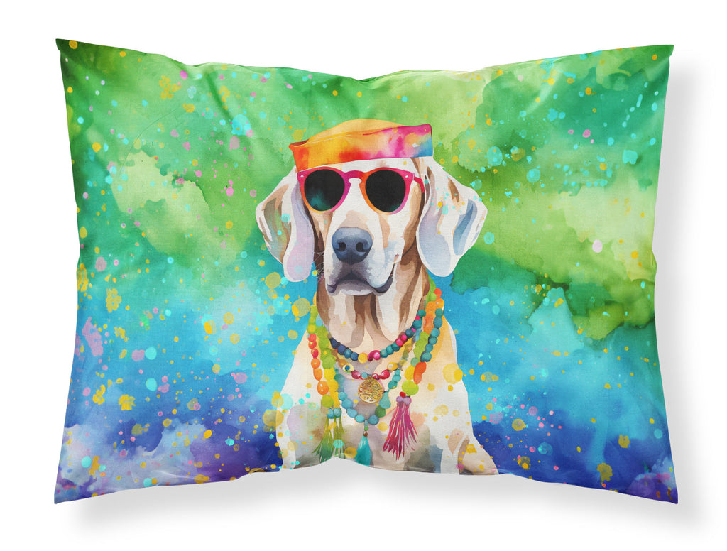 Weimaraner Hippie Dawg Standard Pillowcase Lightweight Super Soft Easy Care Decorative Artwork Pillowcase, Standard