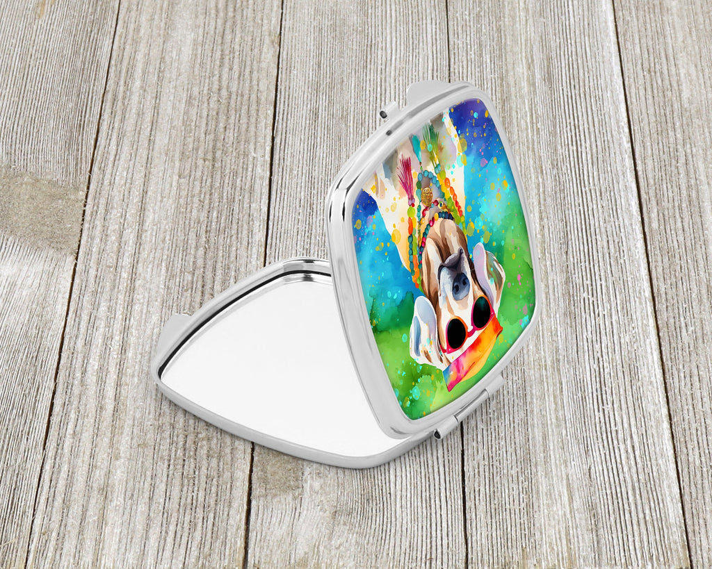 Weimaraner Hippie Dawg Compact Mirror Decorative Travel Makeup Mirror for Women Girls Gifts Pocket Makeup Mirror Folding Handheld