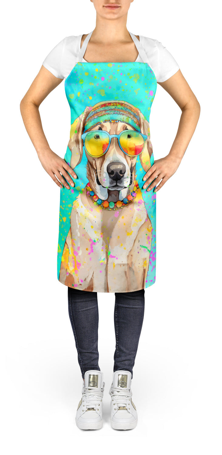 Weimaraner Hippie Dawg Apron Cooking Kitchen Server Baking Crafts Gardening for Adult Women Men, Unisex, Large, Multicolor