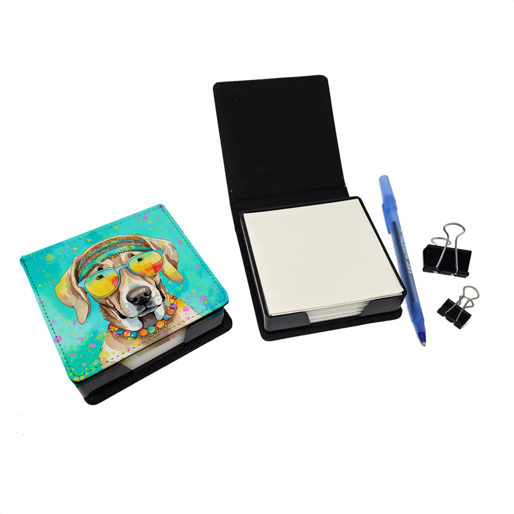 Weimaraner Hippie Dawg PU Leather Note Paper Holder with Artist-Designed Cover, Desk Accessory, Office Gift