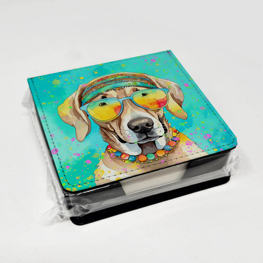 Weimaraner Hippie Dawg PU Leather Note Paper Holder with Artist-Designed Cover, Desk Accessory, Office Gift