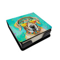 Weimaraner Hippie Dawg PU Leather Note Paper Holder with Artist-Designed Cover, Desk Accessory, Office Gift