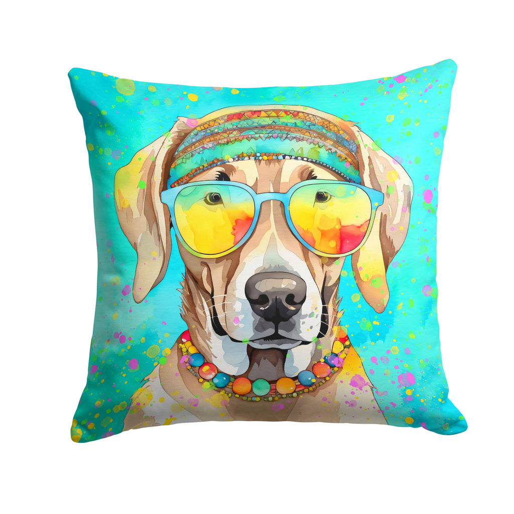 Weimaraner Hippie Dawg Decorative Throw Pillow 14x14 Indoor Outdoor Accent Cushion, Fabric Cover with Insert for Sofa, Bed, Porch & Living Room