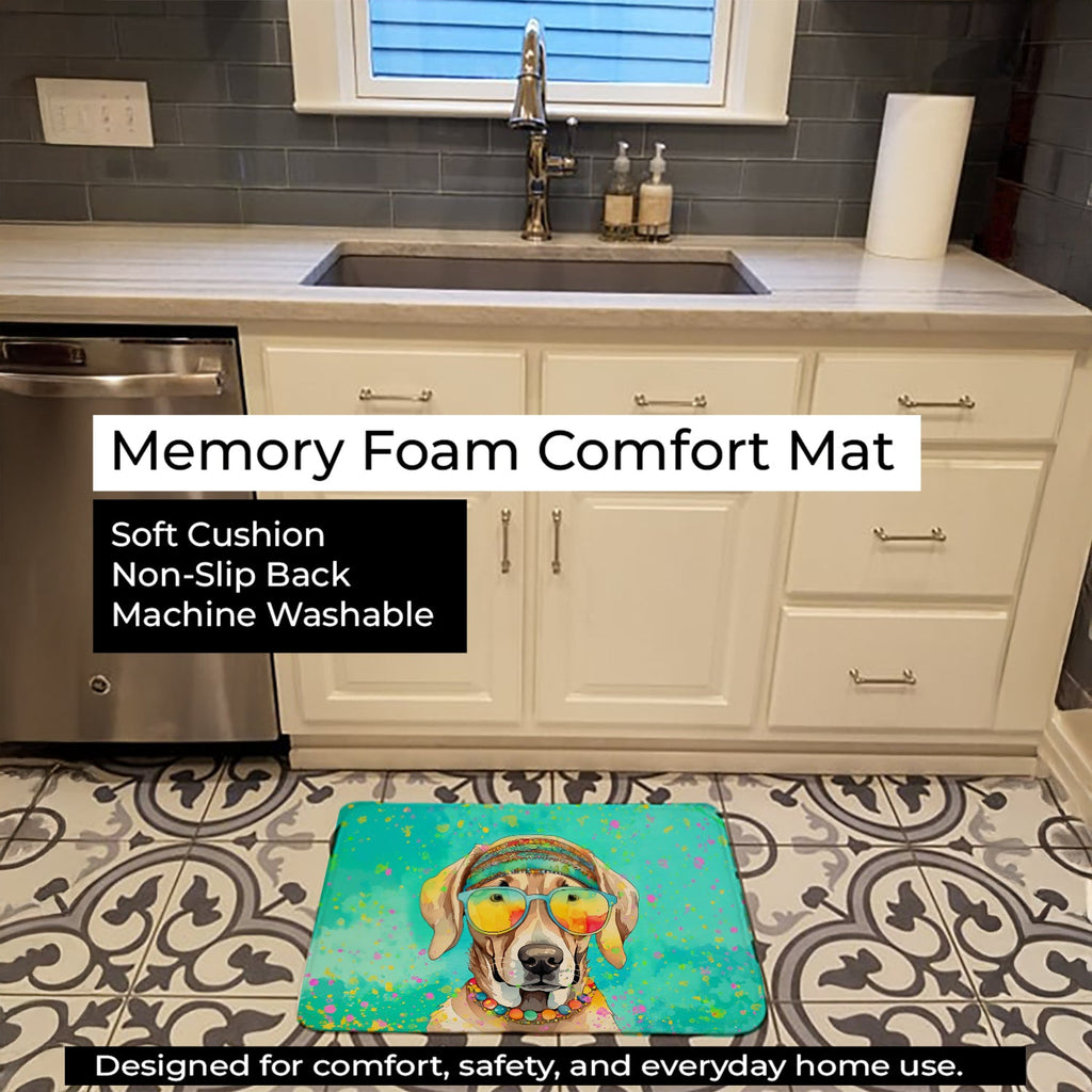 Weimaraner Hippie Dawg Memory Foam Kitchen Mat Machine Washable Anti-Fatigue Cushion Comfort Bath or Kitchen Rug