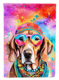 Weimaraner Hippie Dawg House Flag 28x40 Porch Sleeve Pole Decorative Outside Yard Banner Artwork Wall Hanging, Polyester