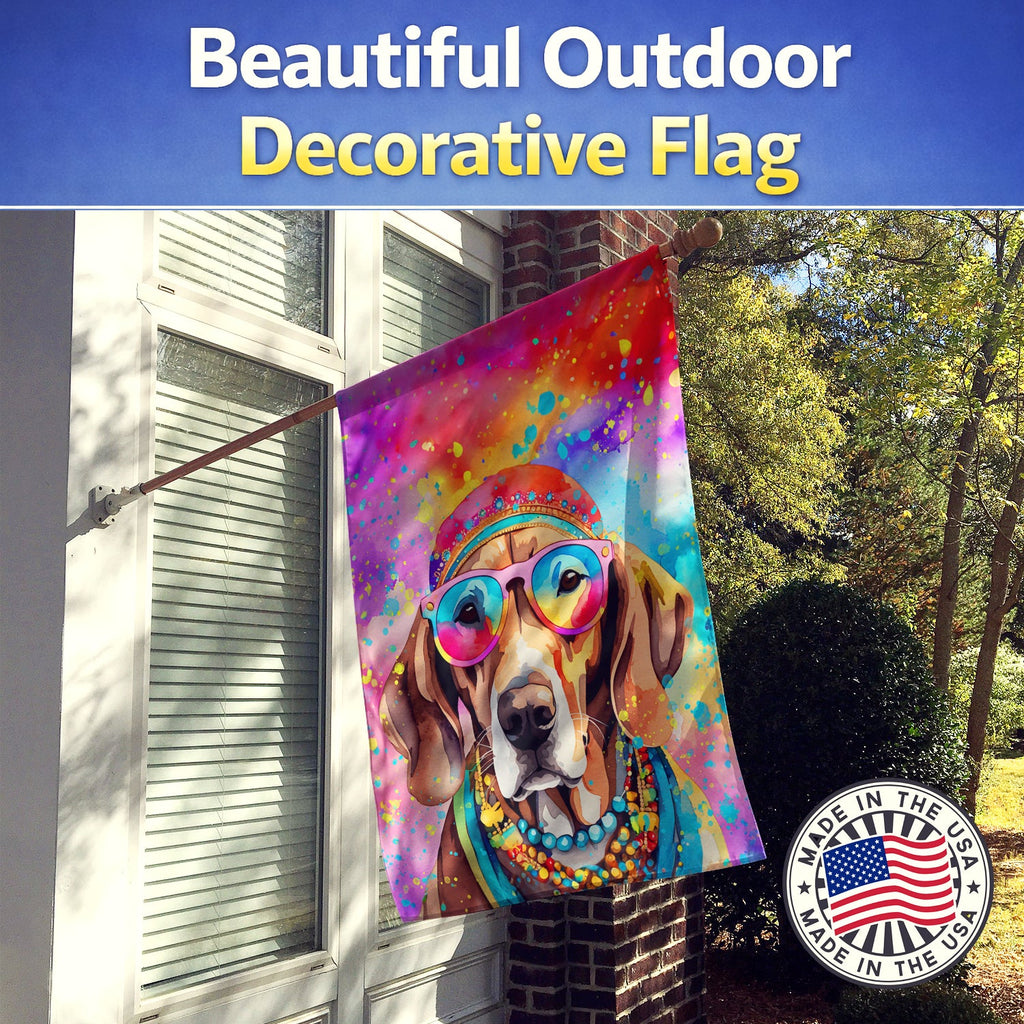 Weimaraner Hippie Dawg House Flag 28x40 Porch Sleeve Pole Decorative Outside Yard Banner Artwork Wall Hanging, Polyester