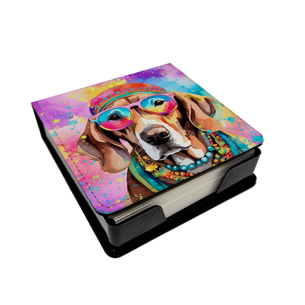 Weimaraner Hippie Dawg PU Leather Note Paper Holder with Artist-Designed Cover, Desk Accessory, Office Gift