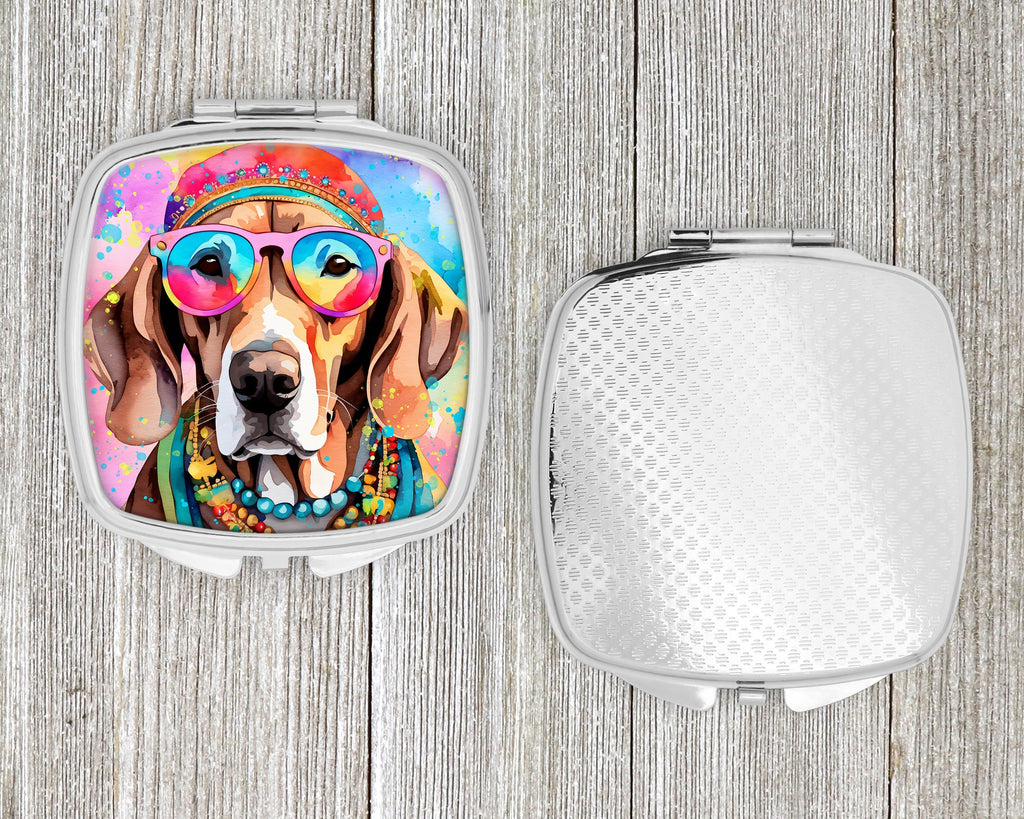 Weimaraner Hippie Dawg Compact Mirror Decorative Travel Makeup Mirror for Women Girls Gifts Pocket Makeup Mirror Folding Handheld