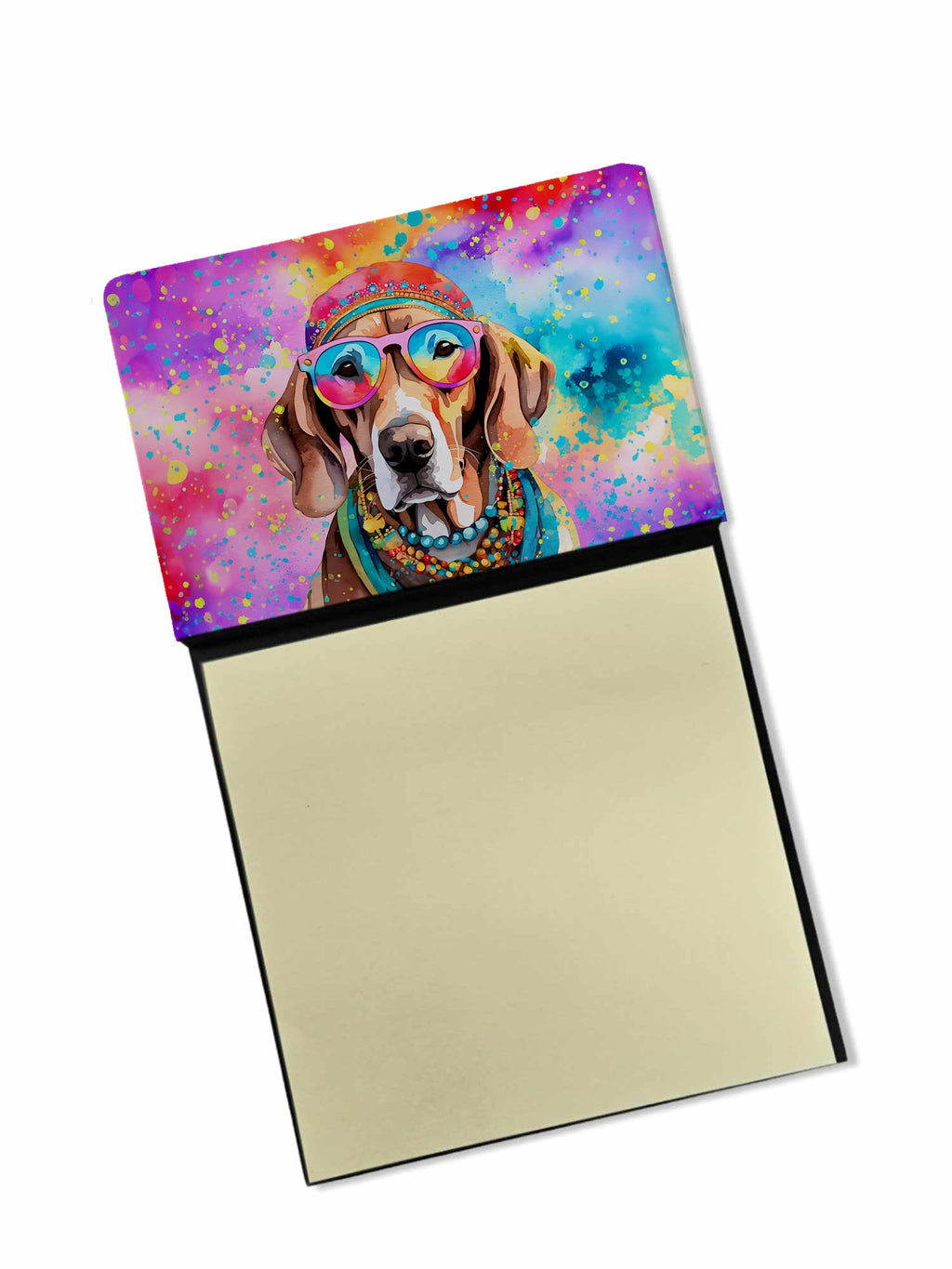 Weimaraner Hippie Dawg Watercolor Sticky Note Holder Refillable Dispenser Desk Accessory 3x3 Pad Gift