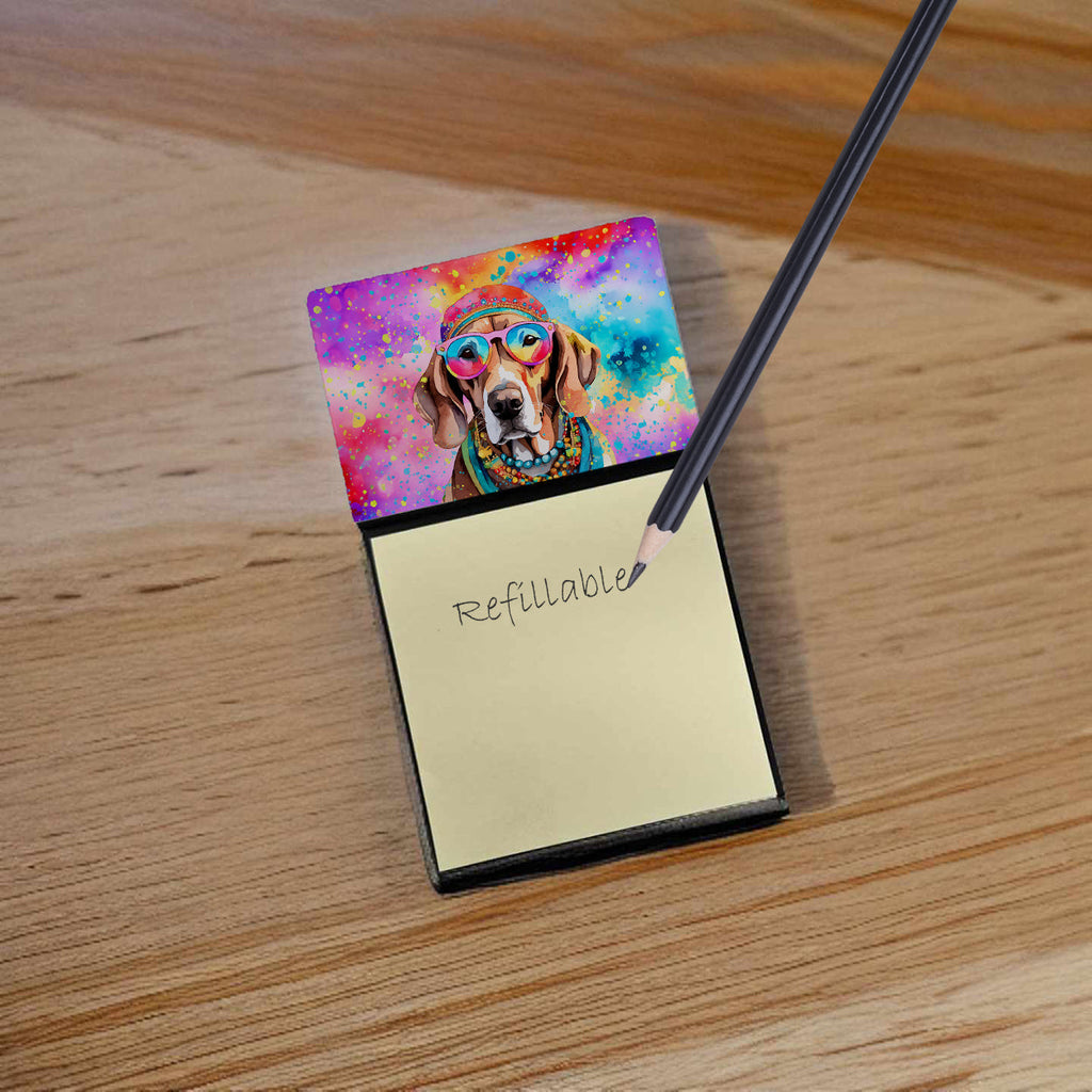 Weimaraner Hippie Dawg Watercolor Sticky Note Holder Refillable Dispenser Desk Accessory 3x3 Pad Gift