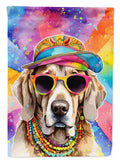 Weimaraner Hippie Dawg House Flag 28x40 Porch Sleeve Pole Decorative Outside Yard Banner Artwork Wall Hanging, Polyester