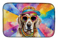 Weimaraner Hippie Dawg Dish Drying Mat Absorbent Dish Drying Mat Pad for Kitchen Counter Dish Drainer Mat for Countertop, 14 x 21", Multicolor