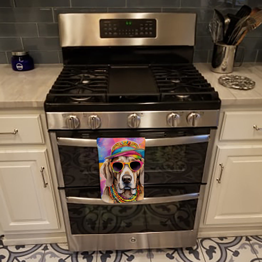 Weimaraner Hippie Dawg Kitchen Towel Velour Plush Front and Cotton Loop Back Machine Washable