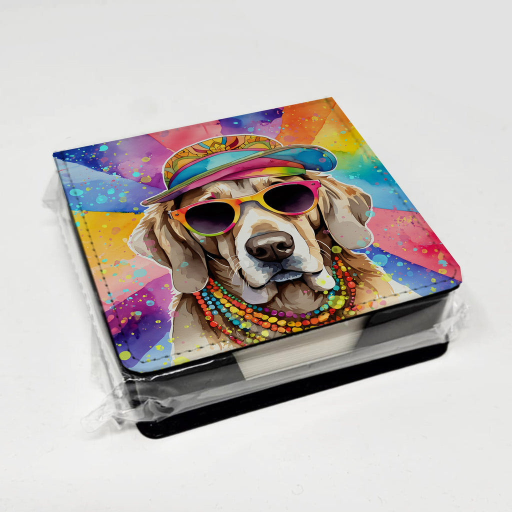 Weimaraner Hippie Dawg PU Leather Note Paper Holder with Artist-Designed Cover, Desk Accessory, Office Gift