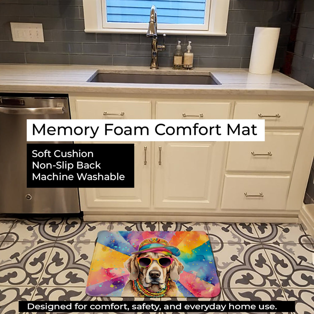 Weimaraner Hippie Dawg Memory Foam Kitchen Mat Machine Washable Anti-Fatigue Cushion Comfort Bath or Kitchen Rug