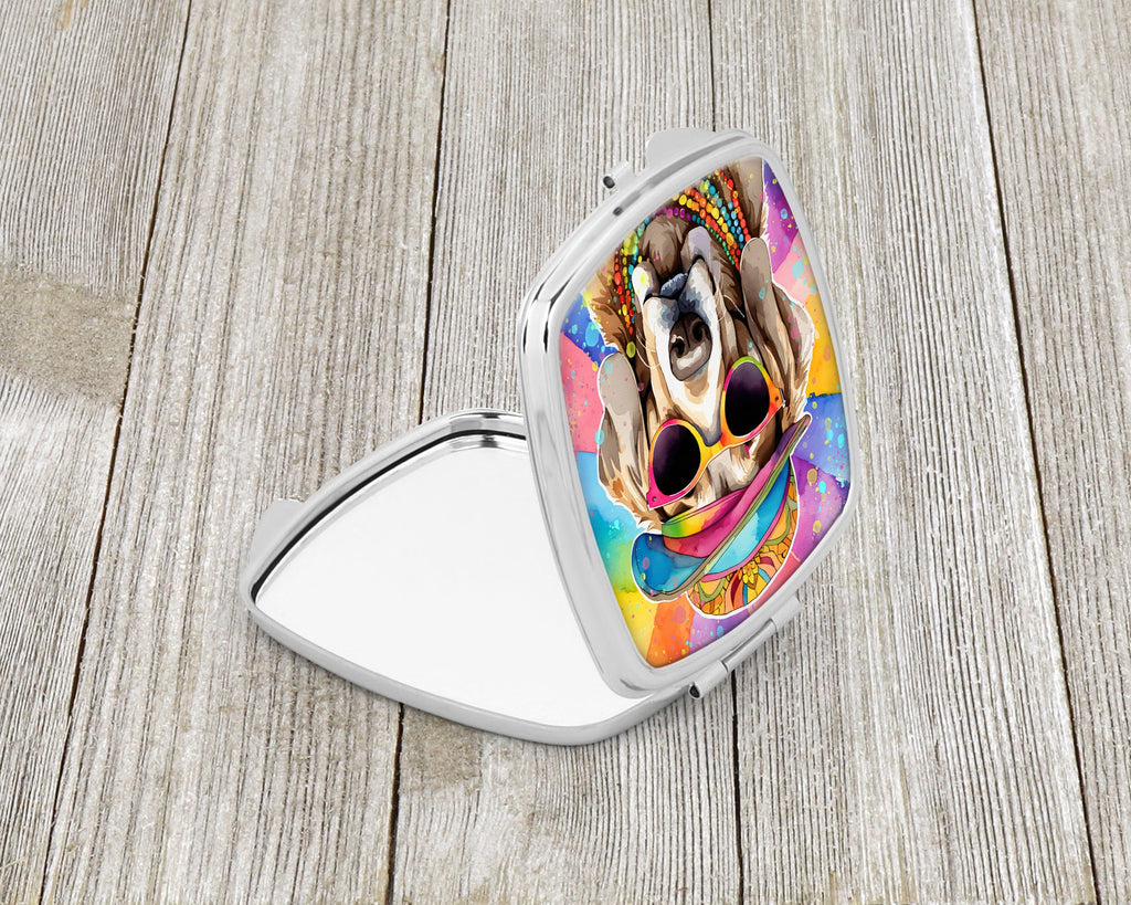 Weimaraner Hippie Dawg Compact Mirror Decorative Travel Makeup Mirror for Women Girls Gifts Pocket Makeup Mirror Folding Handheld