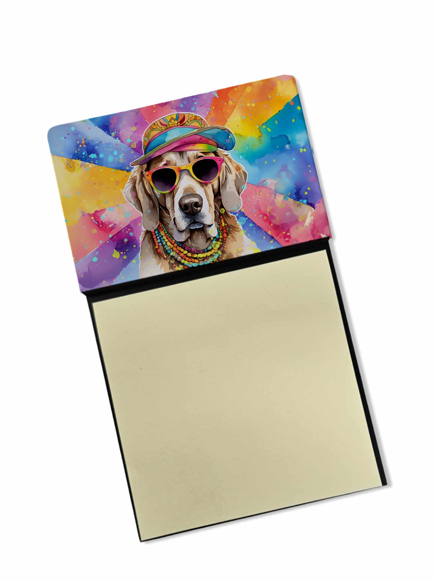 Weimaraner Hippie Dawg Watercolor Sticky Note Holder Refillable Dispenser Desk Accessory 3x3 Pad Gift