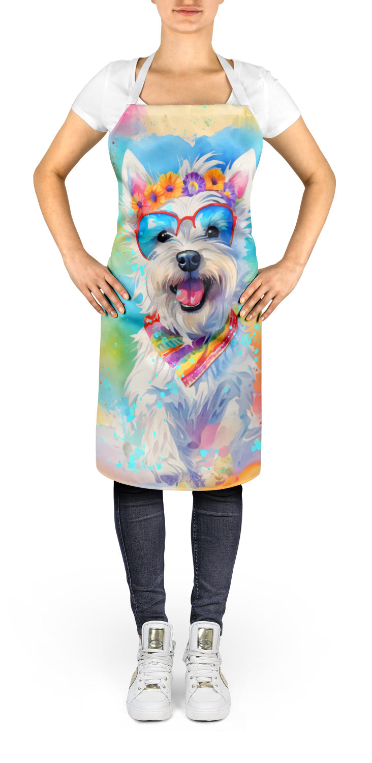 Westie Hippie Dawg Apron Cooking Kitchen Server Baking Crafts Gardening for Adult Women Men, Unisex, Large, Multicolor