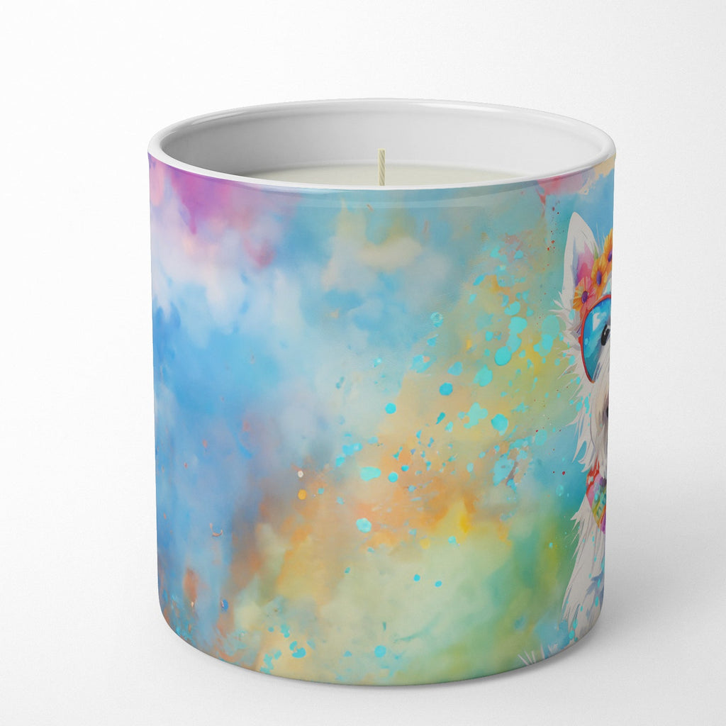 Westie Hippie Dawg Decorative Soy Candle Nature Soy Wax Essential Oil Home Decor Ideal for Bedroom Kitchen Bath Office Gift, 10 oz